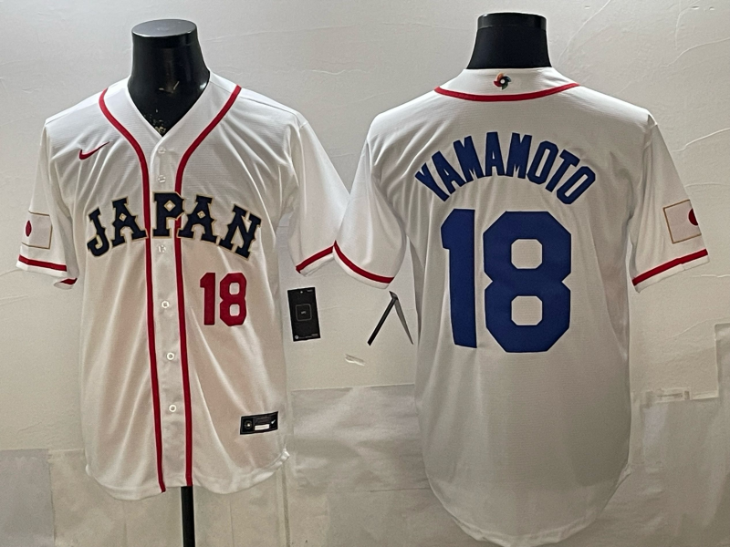 Men 2026 World Cub USA #18 Yamamoto white Nike MLB Jersey 006